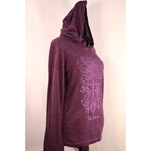 Vail Colorado Hoodie Long Sleeve Purple Graphic Top V-Neck Women's Size Medium - Picture 2 of 13